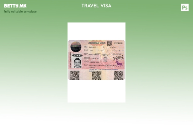 Модерен стил Шаблон за верзија за влезна виза за Ангола